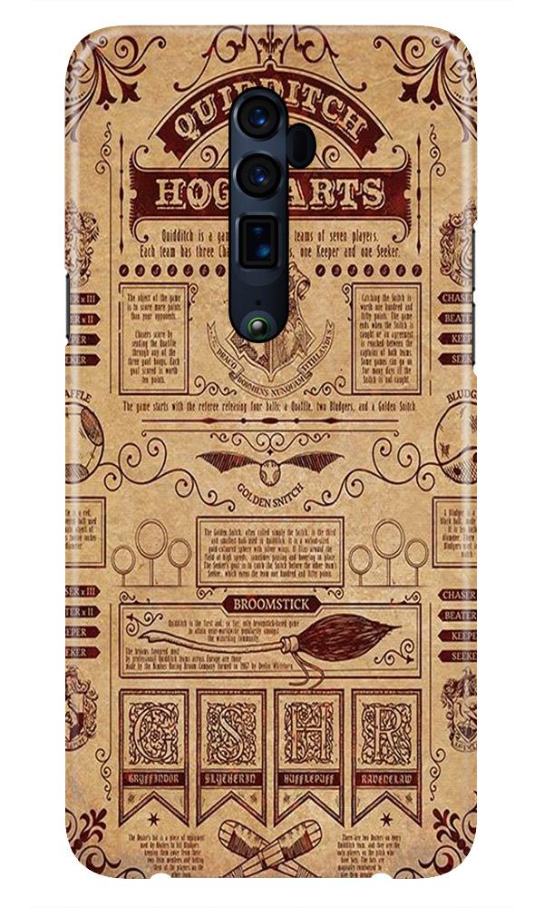 Hogwarts Mobile Back Case for Oppo Reno 10X Zoom  (Design - 304)