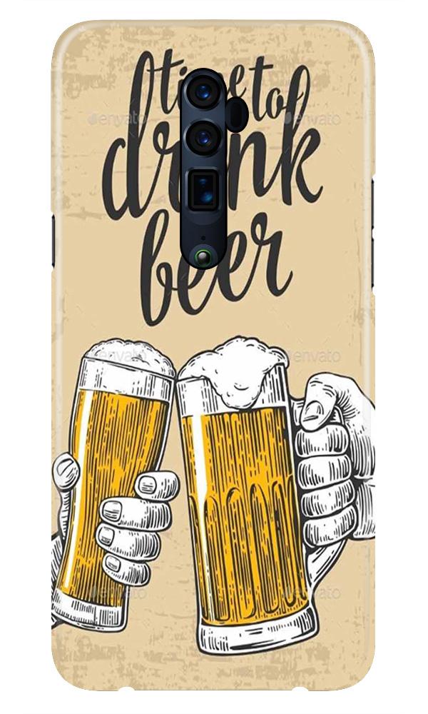 Drink Beer Mobile Back Case for Oppo Reno 10X Zoom  (Design - 328)