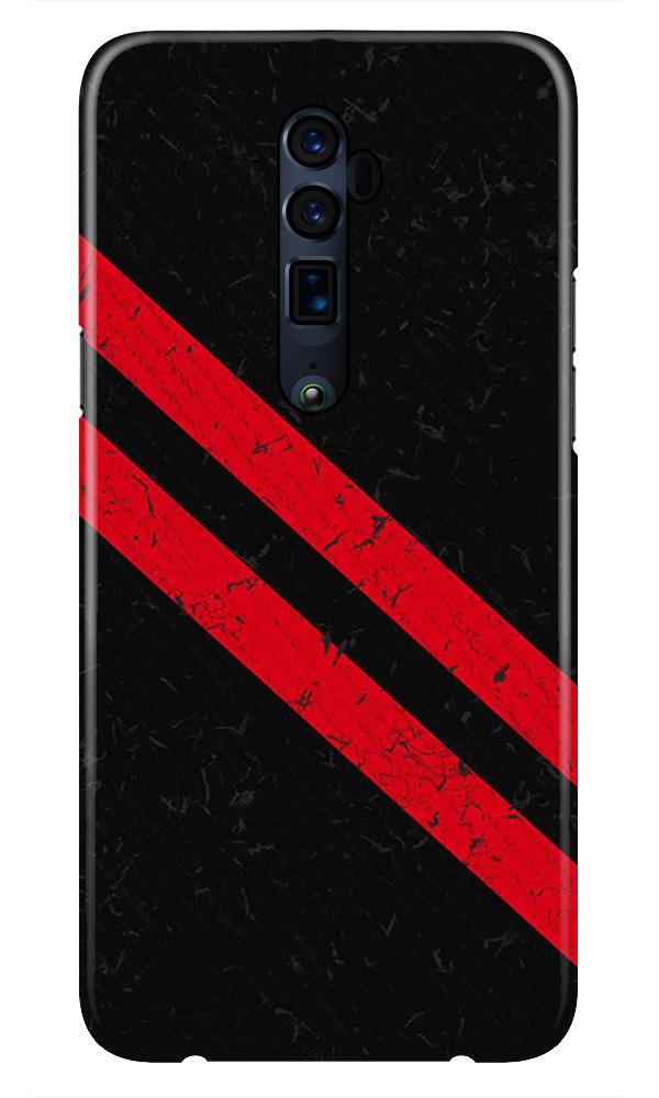 Black Red Pattern Mobile Back Case for Oppo Reno 10X Zoom  (Design - 373)