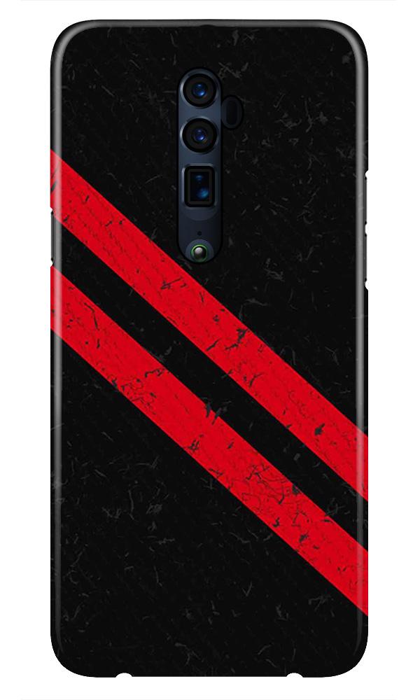Black Red Pattern Mobile Back Case for Oppo Reno 2F  (Design - 373)