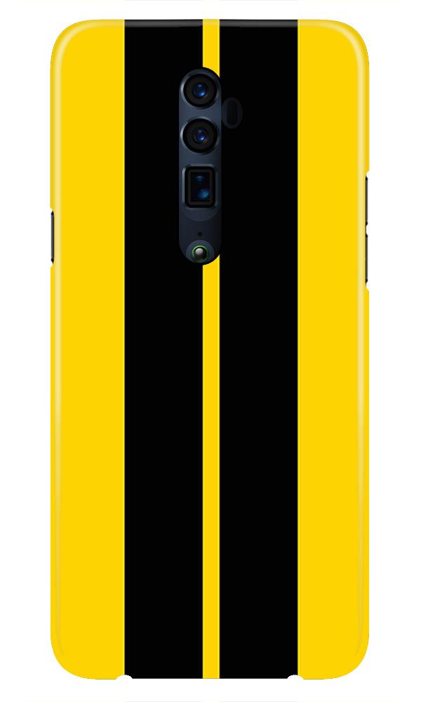 Black Yellow Pattern Mobile Back Case for Oppo Reno 10X Zoom  (Design - 377)