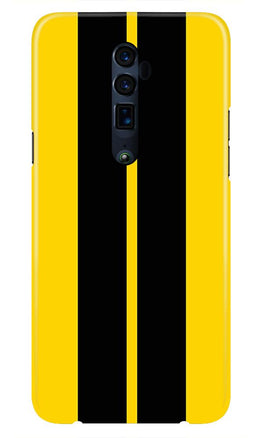 Black Yellow Pattern Mobile Back Case for Oppo Reno2 F(Design - 377)