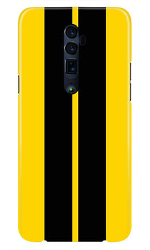Black Yellow Pattern Mobile Back Case for Oppo Reno 10X Zoom  (Design - 377)