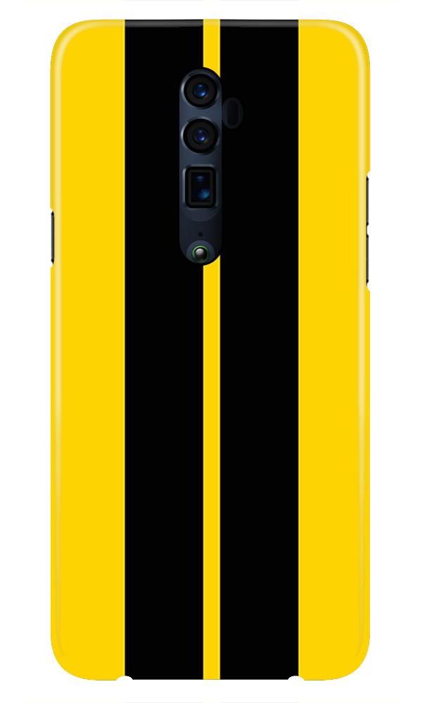 Black Yellow Pattern Mobile Back Case for Oppo Reno 2F  (Design - 377)