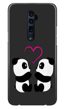 Panda Love Mobile Back Case for Oppo Reno 10X Zoom  (Design - 398)