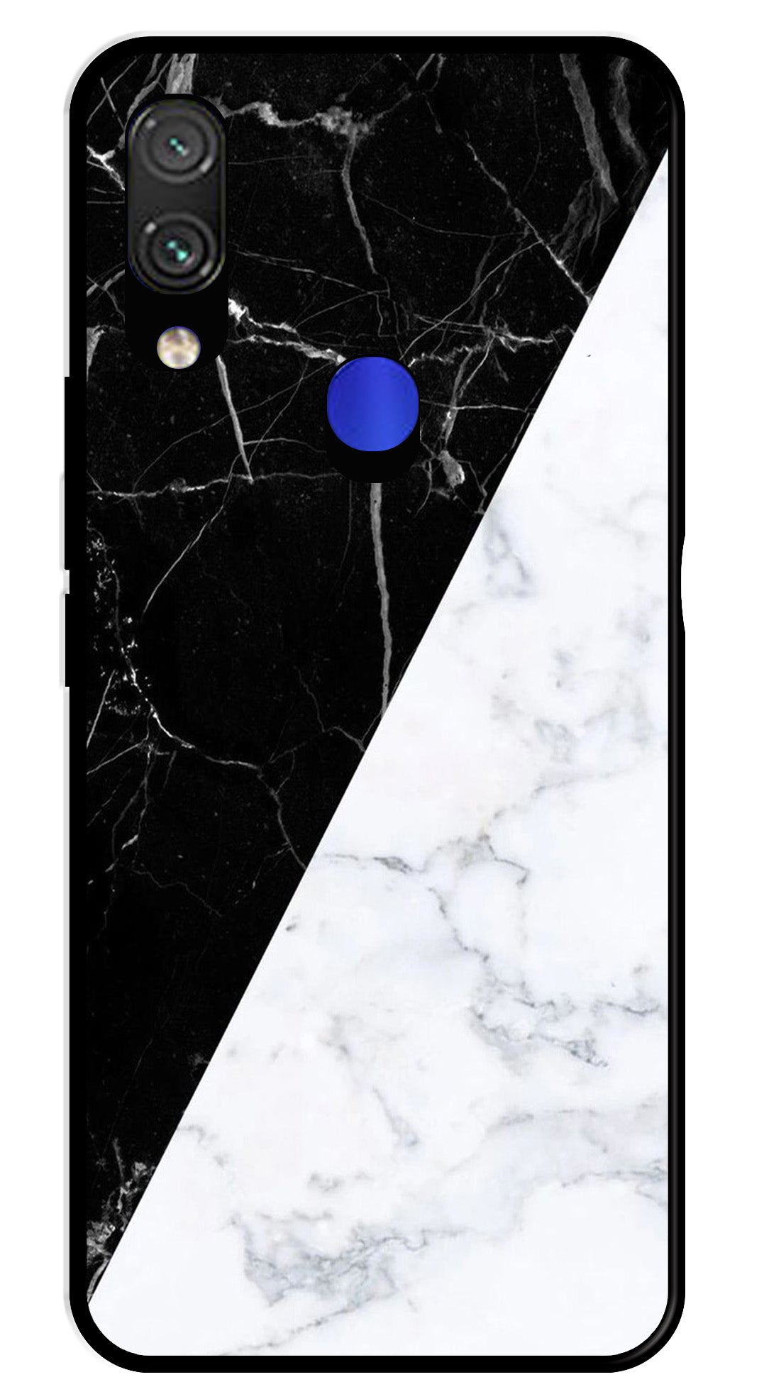 Black White Marble Design Metal Mobile Case for Xiaomi Mi 10T   (Design No -09)