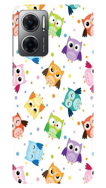 Owl Baground Pattern shore Mobile Back Case for Redmi 11 Prime 5G (Design - 13)