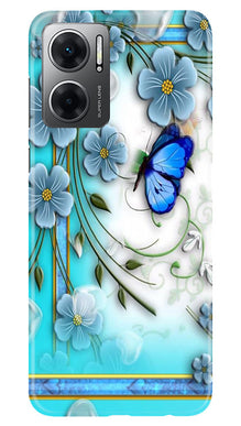 Blue Butterfly Mobile Back Case for Redmi 11 Prime 5G (Design - 21)