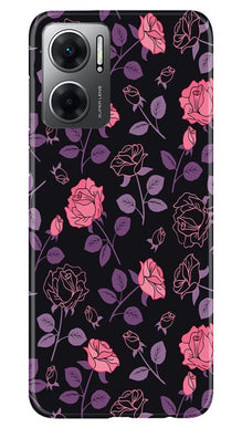 Rose Black Background Mobile Back Case for Redmi 11 Prime 5G (Design - 27)