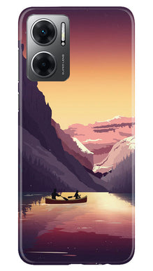 Mountains Boat Mobile Back Case for Redmi 11 Prime 5G (Design - 150)