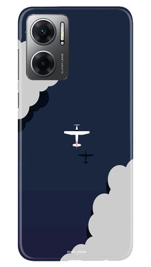 Clouds Plane Mobile Back Case for Redmi 11 Prime 5G (Design - 165)
