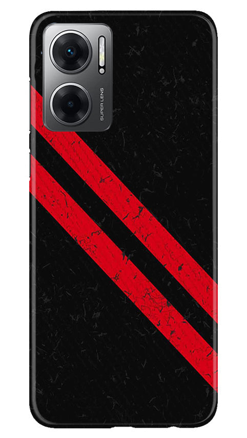 Black Red Pattern Mobile Back Case for Redmi 11 Prime 5G (Design - 332)
