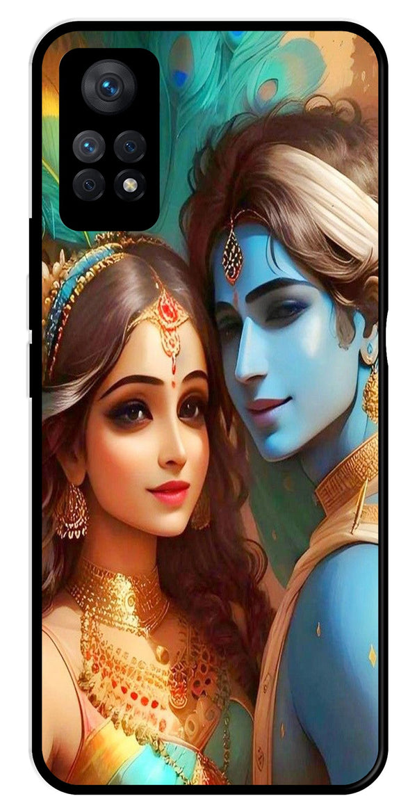 Lord Radha Krishna Metal Mobile Case for Redmi Note 11 Pro   (Design No -01)
