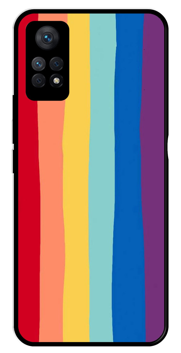 Rainbow MultiColor Metal Mobile Case for Redmi Note 11 Pro   (Design No -03)