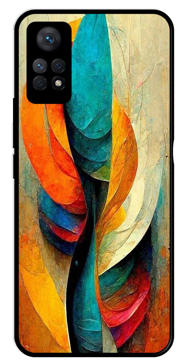 Modern Art Metal Mobile Case for Redmi Note 11 Pro   (Design No -11)