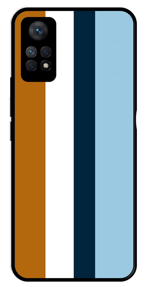 MultiColor Pattern Metal Mobile Case for Redmi Note 11 Pro Plus   (Design No -17)