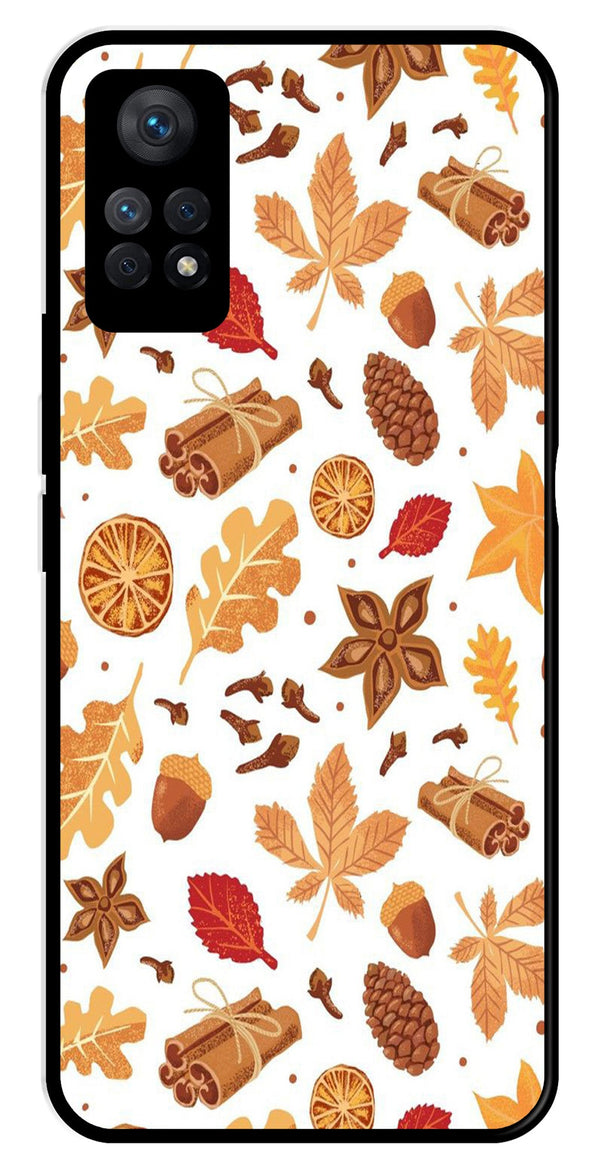 Autumn Leaf Metal Mobile Case for Redmi Note 11 Pro   (Design No -19)