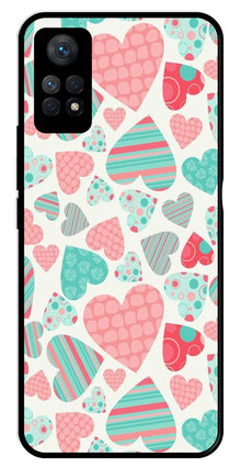 Hearts Pattern Metal Mobile Case for Redmi Note 11 Pro Plus
