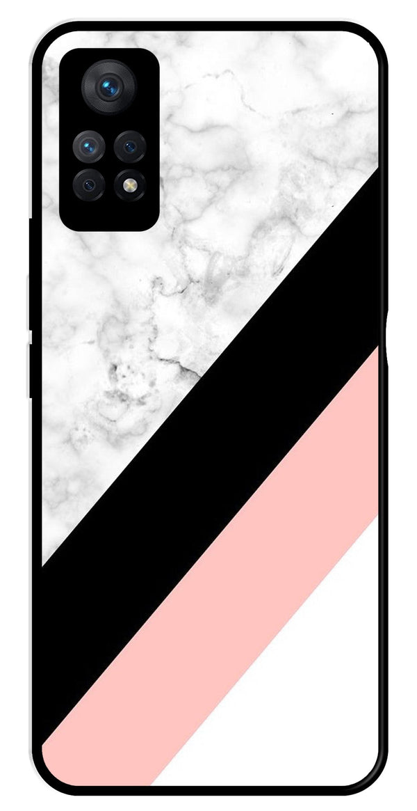 Marble Design Metal Mobile Case for Redmi Note 11 Pro   (Design No -24)