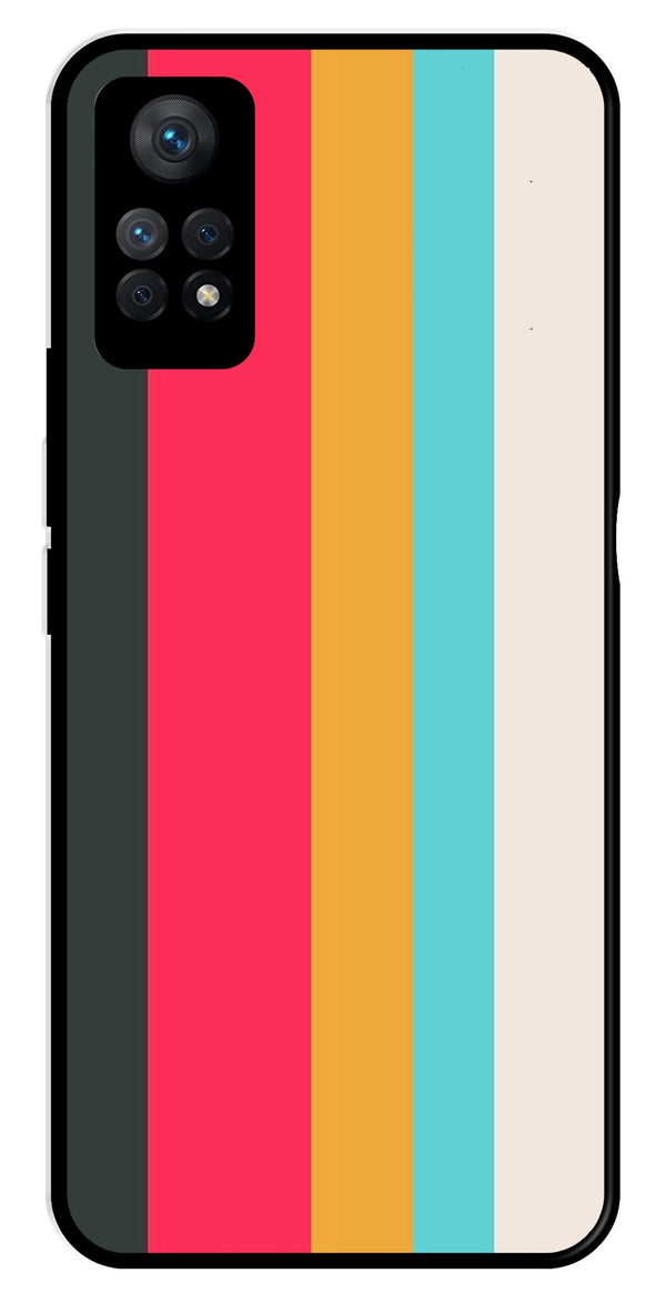 Muted Rainbow Metal Mobile Case for Redmi Note 11 Pro Plus   (Design No -31)