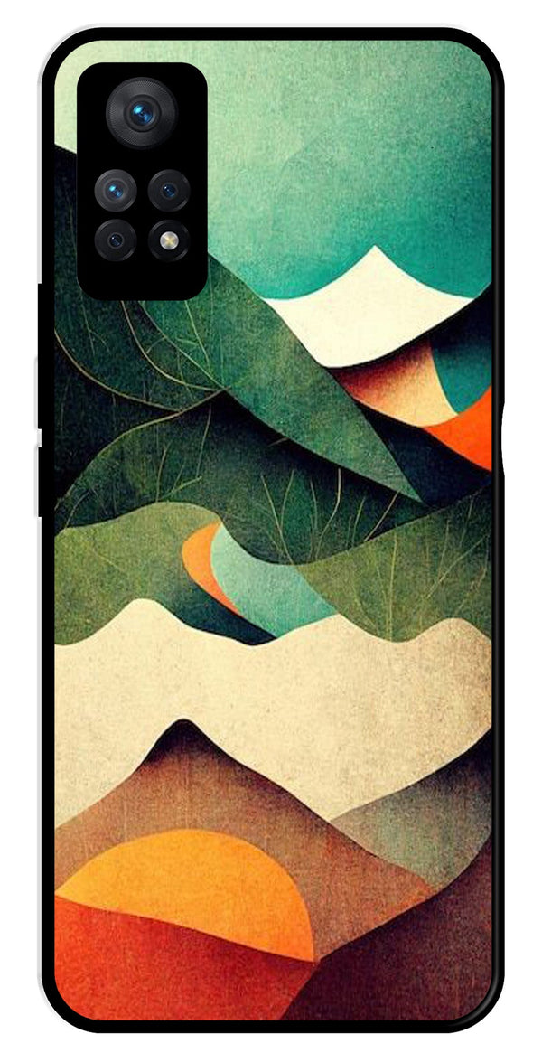 MultiColor Pattern Metal Mobile Case for Redmi Note 11 Pro Plus   (Design No -43)