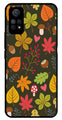 Leaves Design Metal Mobile Case for Redmi Note 11 Pro Plus   (Design No -51)
