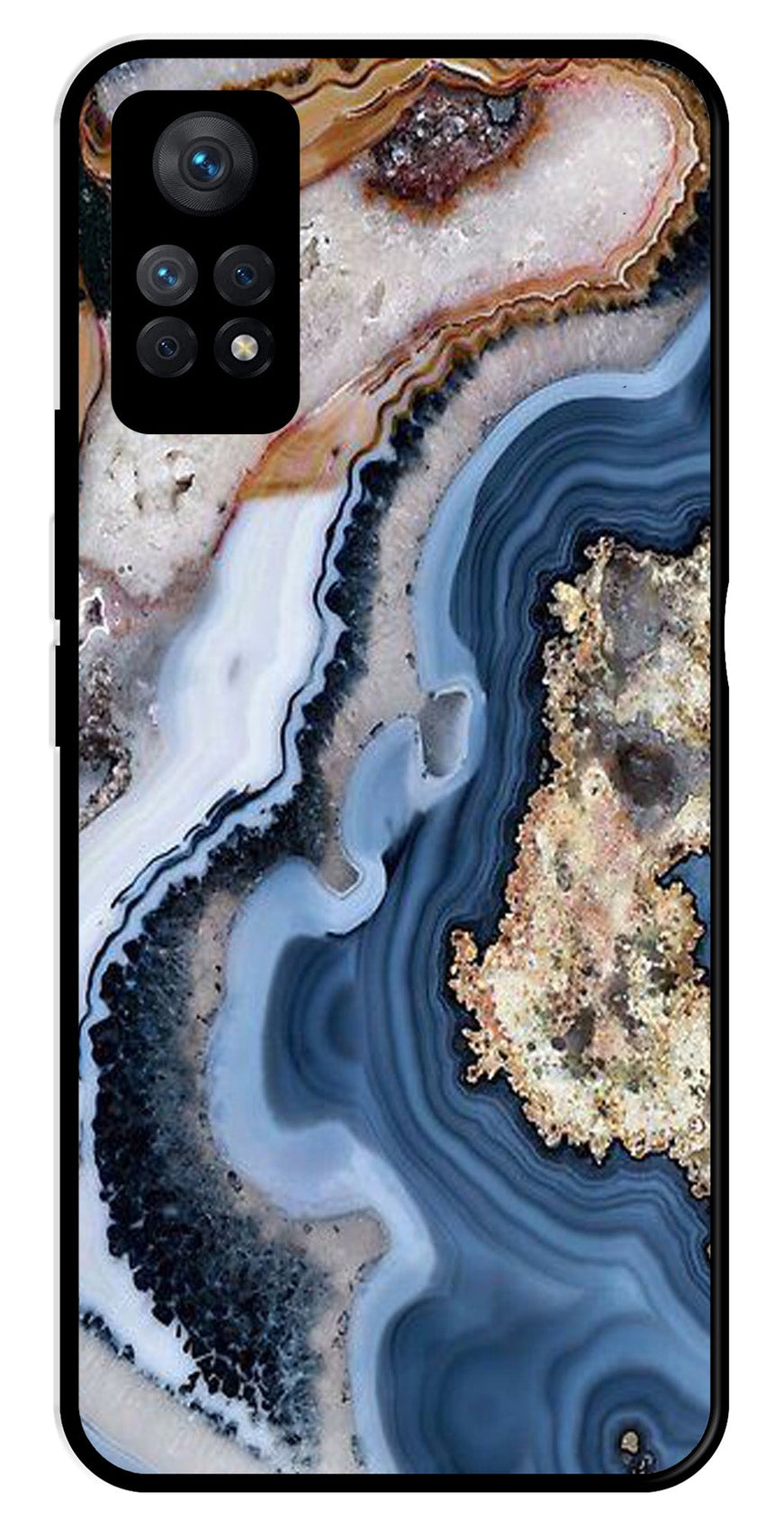 Marble Design Metal Mobile Case for Redmi Note 11 Pro Plus   (Design No -53)