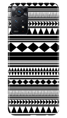 Black white Pattern Mobile Back Case for Redmi Note 11 Pro Plus (Design - 5)
