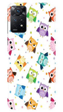 Owl Baground Pattern shore Mobile Back Case for Redmi Note 11 Pro Plus (Design - 13)
