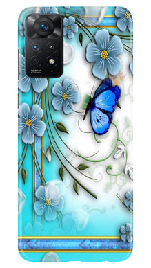 Blue Butterfly Mobile Back Case for Redmi Note 11 Pro Plus (Design - 21)