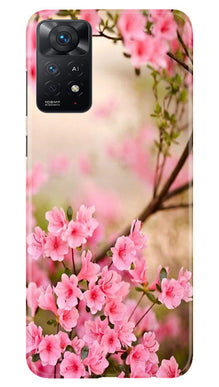 Pink flowers Mobile Back Case for Redmi Note 11 Pro Plus (Design - 69)
