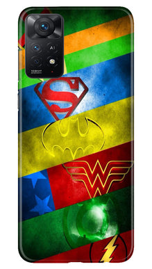 Superheros Logo Mobile Back Case for Redmi Note 11 Pro Plus (Design - 220)