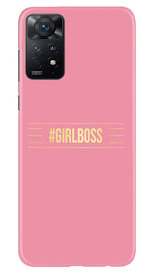 Girl Boss Pink Mobile Back Case for Redmi Note 11 Pro Plus (Design - 232)