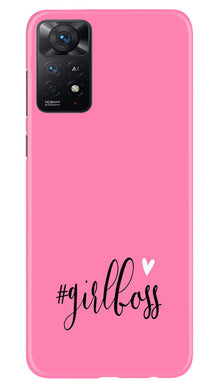 Girl Boss Pink Mobile Back Case for Redmi Note 11 Pro Plus (Design - 238)