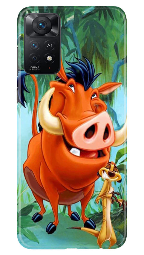 Timon and Pumbaa Mobile Back Case for Redmi Note 11 Pro Plus (Design - 267)