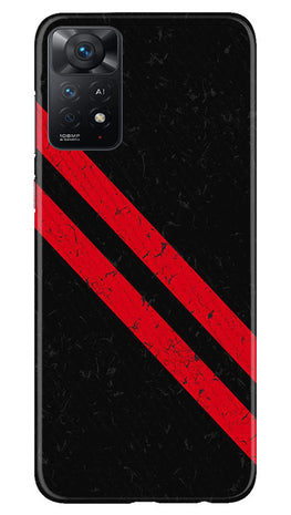 Black Red Pattern Mobile Back Case for Redmi Note 11 Pro Plus (Design - 332)