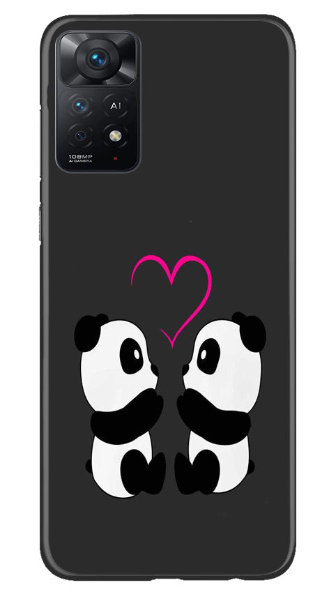 Panda Love Mobile Back Case for Redmi Note 11 Pro Plus (Design - 355)