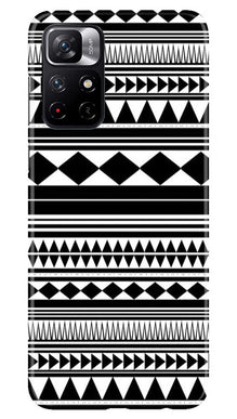 Black white Pattern Mobile Back Case for Redmi Note 11T 5G (Design - 5)