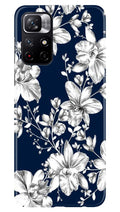 White flowers Blue Background Case for Mi 11T 5G