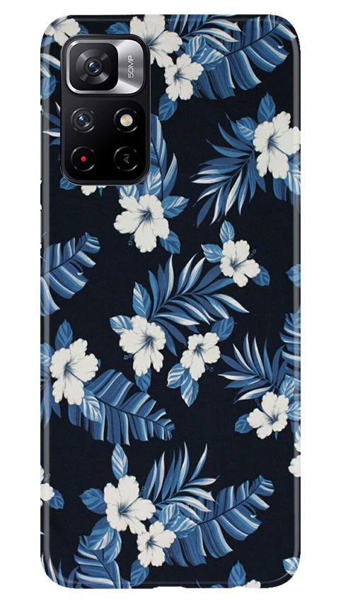 White flowers Blue Background2 Case for Redmi Note 11T 5G