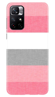Pink white pattern Mobile Back Case for Redmi Note 11T 5G (Design - 55)