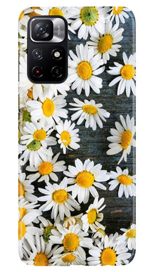 White flowers2 Mobile Back Case for Redmi Note 11T 5G (Design - 62)