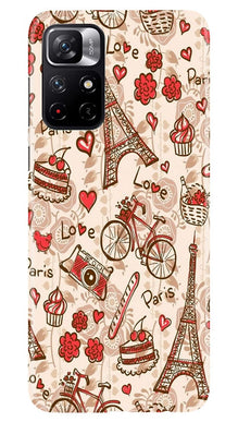 Love Paris Mobile Back Case for Redmi Note 11T 5G  (Design - 103)