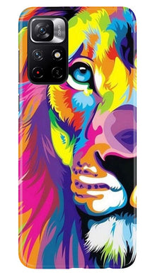 Colorful Lion Mobile Back Case for Redmi Note 11T 5G  (Design - 110)