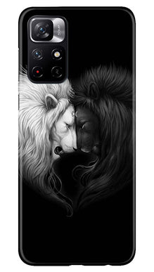 Dark White Lion Mobile Back Case for Redmi Note 11T 5G  (Design - 140)