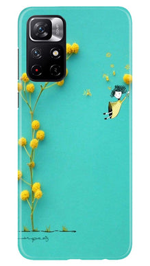 Flowers Girl Mobile Back Case for Redmi Note 11T 5G (Design - 216)