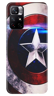 Captain America Shield Mobile Back Case for Redmi Note 11T 5G (Design - 250)