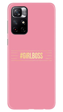 Girl Boss Pink Mobile Back Case for Redmi Note 11T 5G (Design - 263)