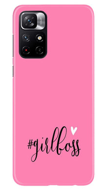 Girl Boss Pink Mobile Back Case for Redmi Note 11T 5G (Design - 269)