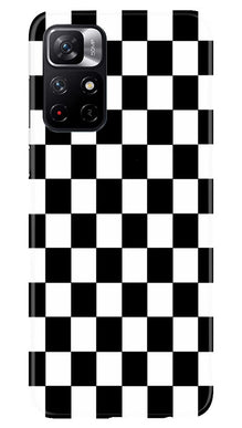 Black White Boxes Mobile Back Case for Redmi Note 11T 5G(Design - 372)